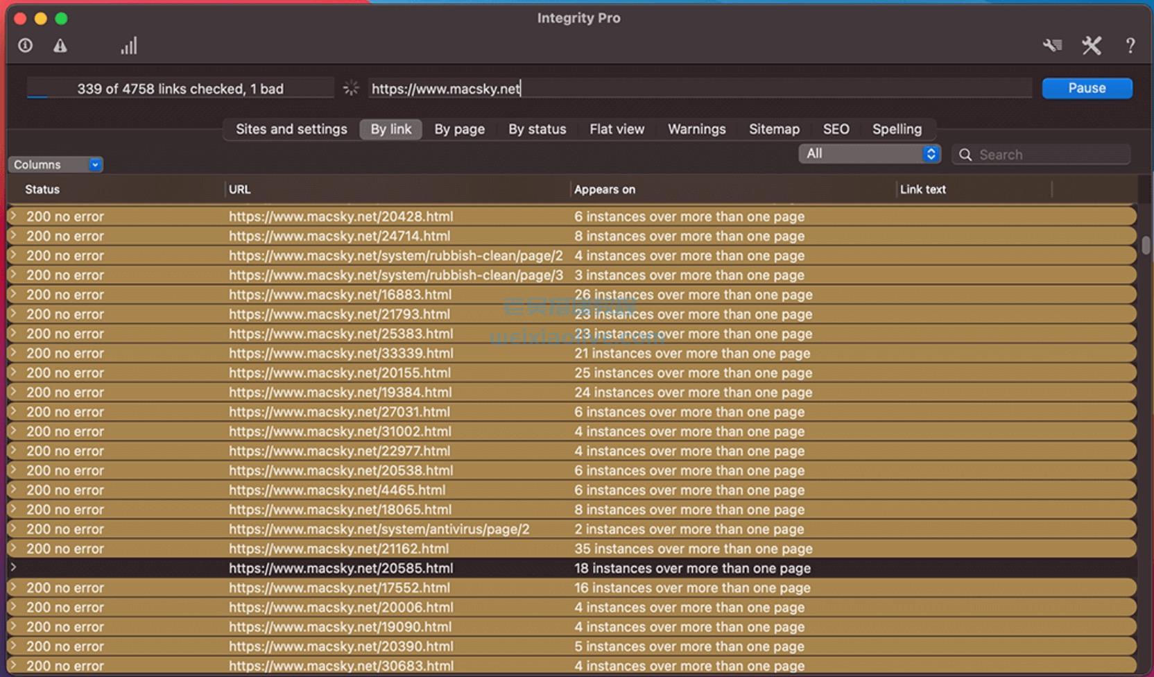 网站优化死链检测工具Integrity Pro for Mac 12.8.10  第2张